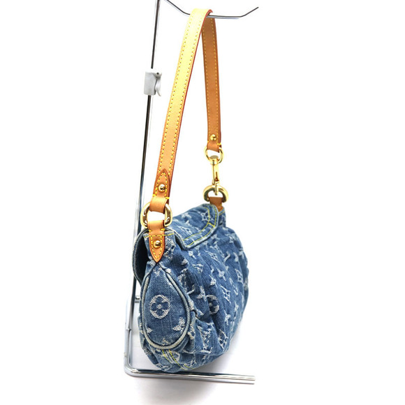 LOUIS VUITTON Mini Pleaty Monogram Denim Blue LV Handbag Bag - Picture 6 of 7